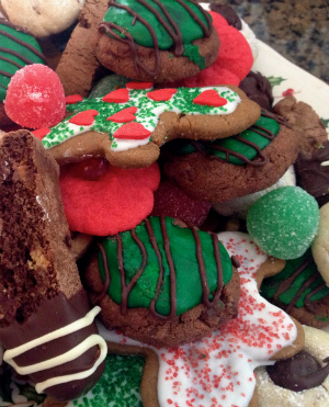 Christmas Cookies Oven Mitt, Holiday Kitchen Decor, Christmas