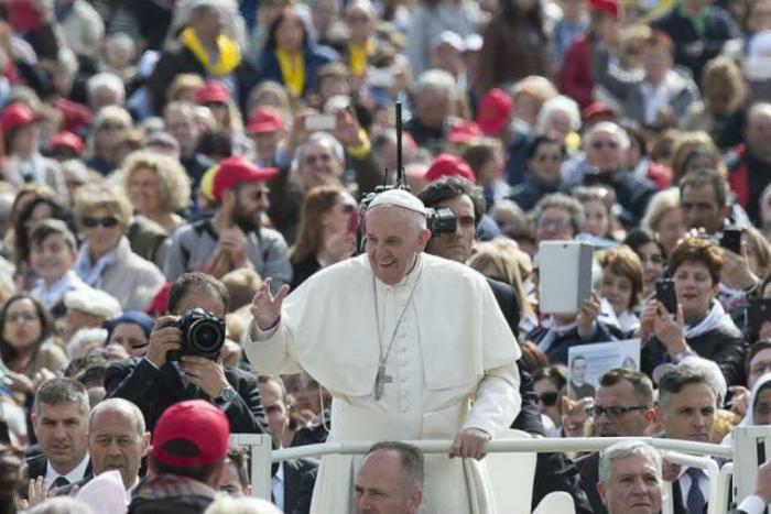 Pope Francis at the Jubilee Audience in St. Peter's Square.