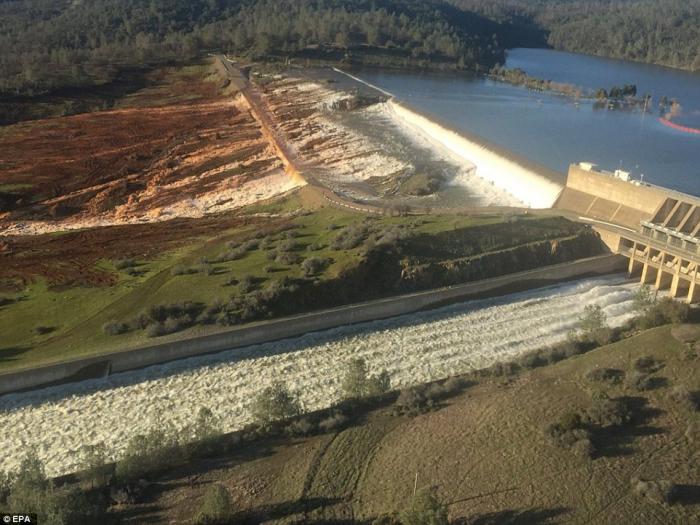 The emergency spillway at Oroville dam has never been used before now.