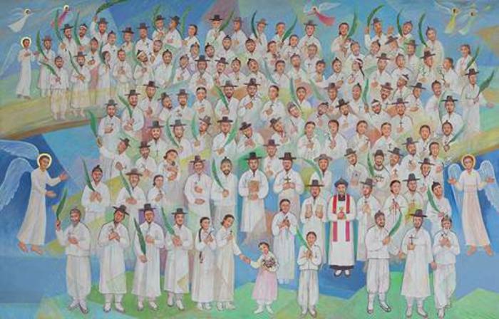 An image of Blessed Paul Yun Ji-chung and 123 companions, who were beatified Aug. 16, 2014.