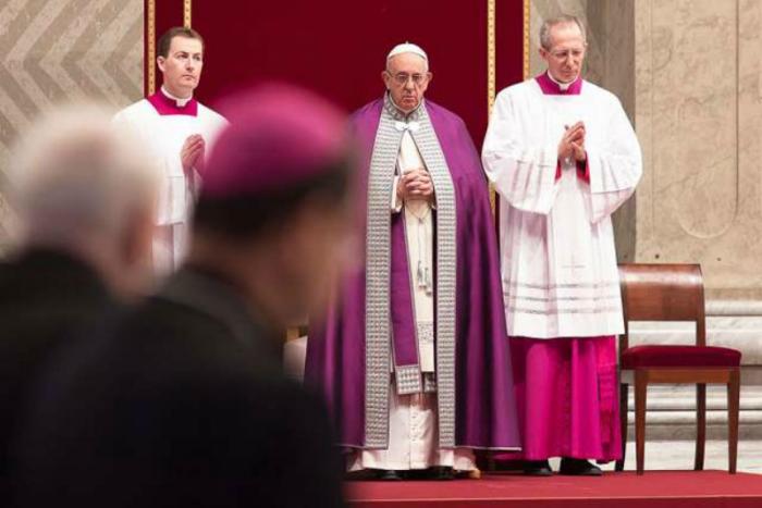 Pope Francis at the penitential liturgy.