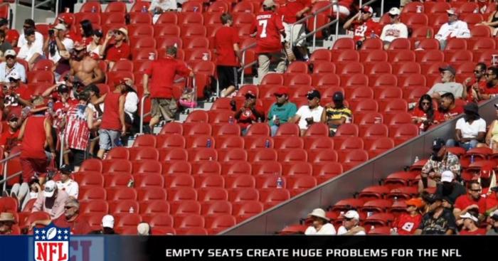 Many stadiums have empty seats. Some fans are boycotting the NFL due to the player's protests. Others are boycotting the games because of the NFL's refusal to re-hire Colin Kapernick. 